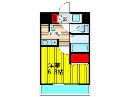 エイチツーオー今福ビル(1K/3階)の間取り写真