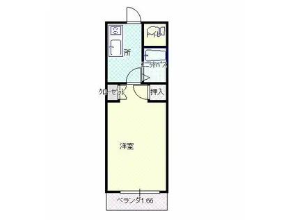 ハイツ シャンティ(1K/2階)の間取り写真