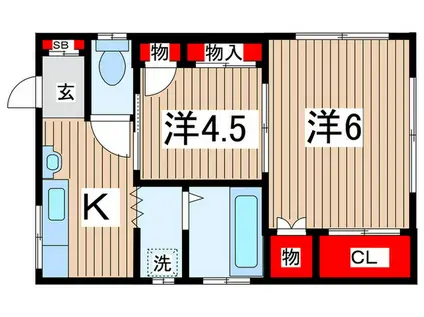 コーポミキ(2K/2階)の間取り写真