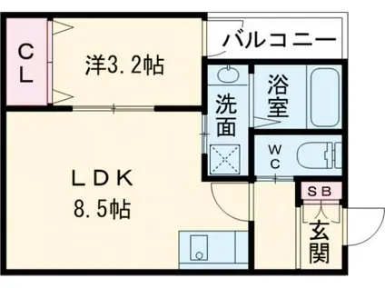 H-MAISON門真南I(1LDK/3階)の間取り写真
