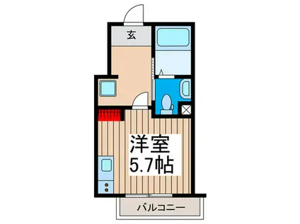 草加市旭町工事(ワンルーム/2階)の間取り写真
