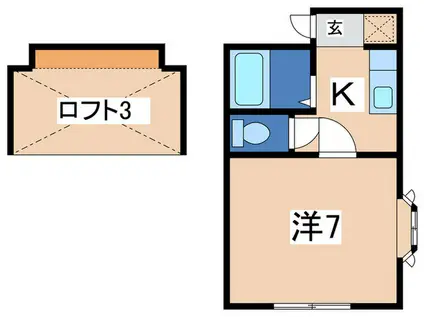 メモリーハイツ(1K/1階)の間取り写真