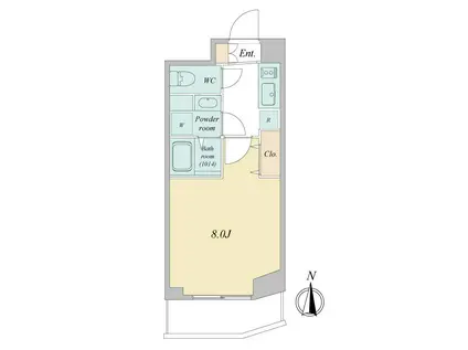 プライマル武蔵関(1K/1階)の間取り写真