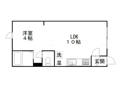 パークサイド健(1LDK/1階)の間取り写真