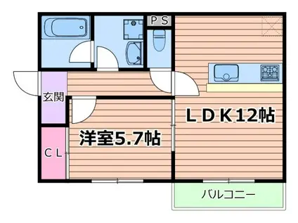 UABANPARK(1LDK/3階)の間取り写真