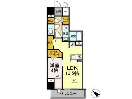 グランアビタシオンノリタケ(1LDK/10階)の間取り写真