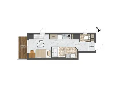 MARSアザレア通(1K/3階)の間取り写真