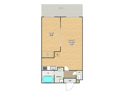 SGB浜町(1LDK/3階)の間取り写真