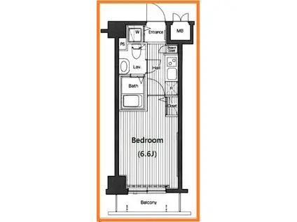 グランド・ガーラ高輪(1K/3階)の間取り写真