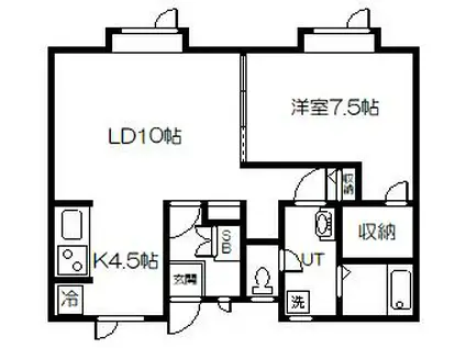 ドムス25(1LDK/2階)の間取り写真