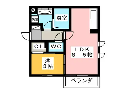 サイレント パレス(1LDK/1階)の間取り写真