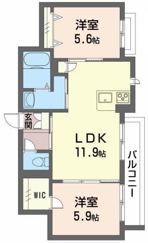 グランドベレオ田宮(2LDK/3階)の間取り写真