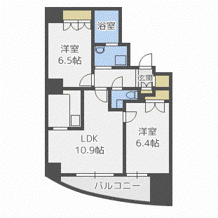 ADEN宮の森(2LDK/7階)の間取り写真