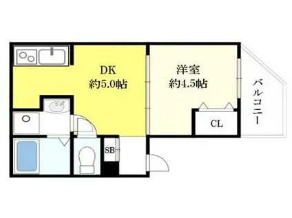 SAPT小松(1K/1階)の間取り写真