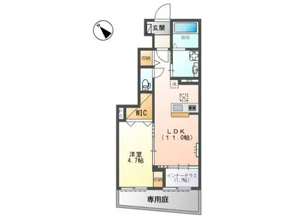 別府町新野辺アパート(1LDK/1階)の間取り写真