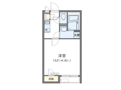 クレイノサニープレイス宮前平(1K/2階)の間取り写真