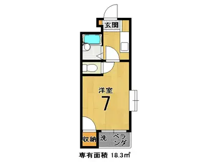 サニテリー藤森(1K/2階)の間取り写真