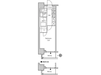 カーサスプレンディッド新宿御苑(1K/6階)の間取り写真