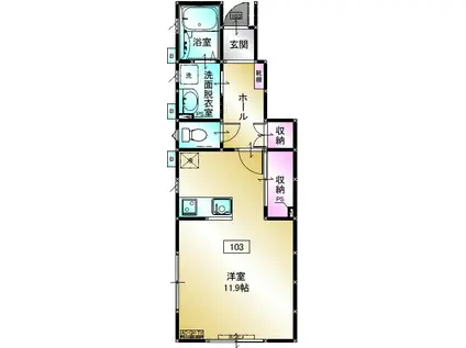サンセットバレー高館I(1K/1階)の間取り写真