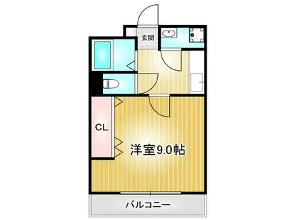 ブライトプレイスあゆち(1K/3階)の間取り写真