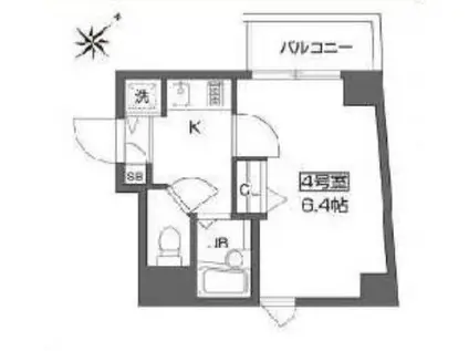 ベルファース早稲田(1K/6階)の間取り写真