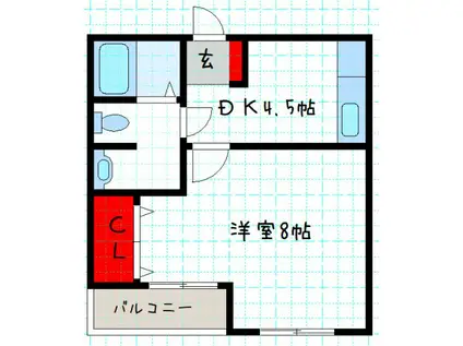 ラデファンス(1DK/3階)の間取り写真