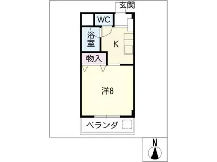 アメニティITOH II(1K/2階)の間取り写真