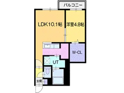 SENTIR青葉(1LDK/3階)の間取り写真