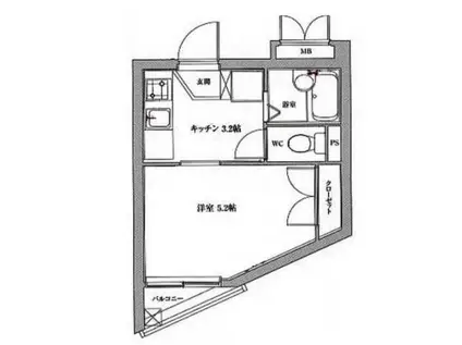 スパシエ鷺ノ宮(1K/3階)の間取り写真