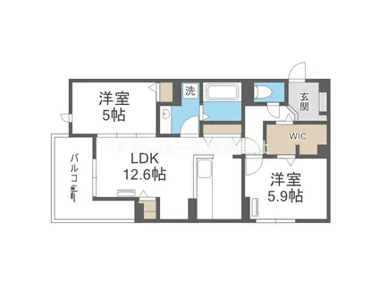 レクタス(2LDK/3階)の間取り写真
