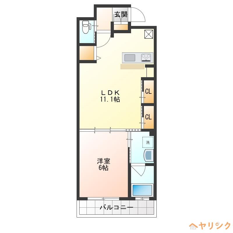 ARSANEXT(1LDK/5階)の間取り写真
