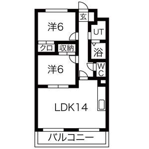 名鉄河和線 知多武豊駅 徒歩17分 3階建 築24年(2LDK/1階)の間取り写真