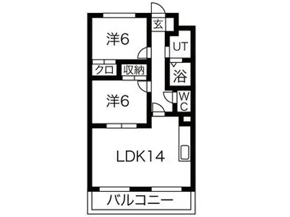 名鉄河和線 知多武豊駅 徒歩17分 3階建 築24年(2LDK/1階)の間取り写真
