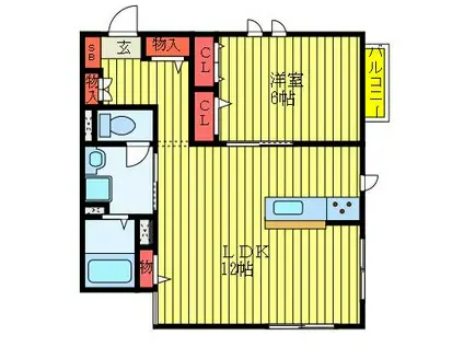ドルチェ(1LDK/2階)の間取り写真