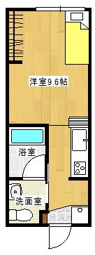 モーリスI(ワンルーム/2階)の間取り写真