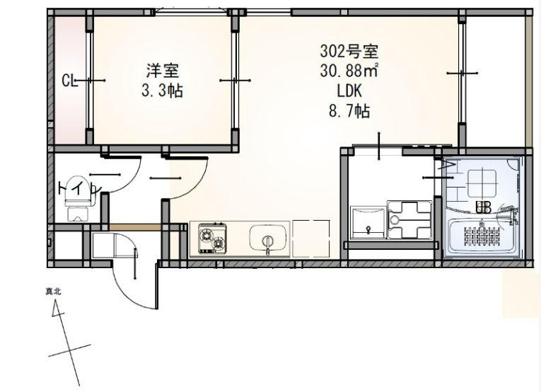 REGALEST小田原(1LDK/1階)の間取り写真