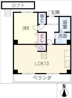 三幸マンション(1LDK/4階)の間取り写真