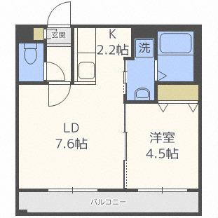 SAQRAS(1LDK/2階)の間取り写真