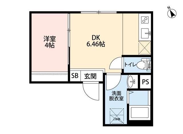 SPOY戸越銀座(1DK/3階)の間取り写真