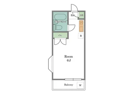 ハウス山口(1K/2階)の間取り写真