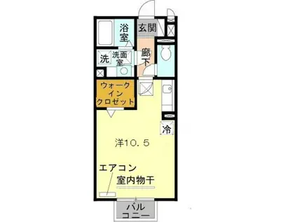 コンフィアンスA棟(1K/1階)の間取り写真