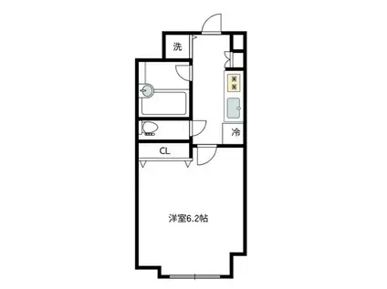 パレステュディオドルチェ日本橋イースト(1K/4階)の間取り写真