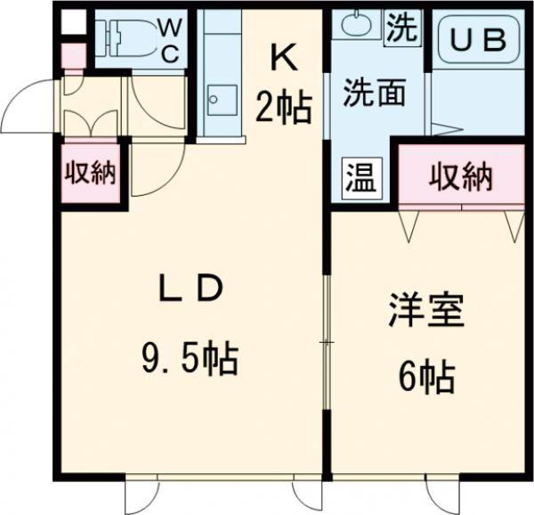VIERGE(1LDK/2階)の間取り写真