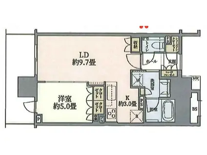 ブランズタワー豊洲(1LDK/18階)の間取り写真