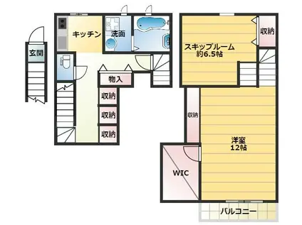 ココカラハウス川内3(1SLDK/2階)の間取り写真