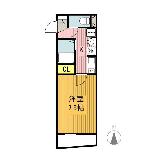 マンションリバーサイド(1K/3階)の間取り写真