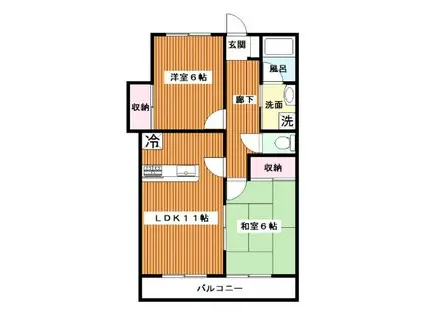 クリア7(2LDK/4階)の間取り写真