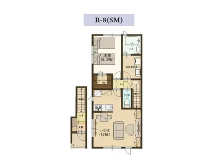 ユーソニアン・エトワールA(1LDK/2階)の間取り写真