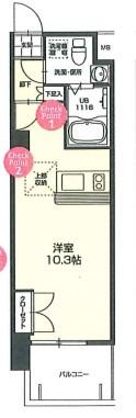 NO72 HARBOR イースト TOWER(ワンルーム/10階)の間取り写真