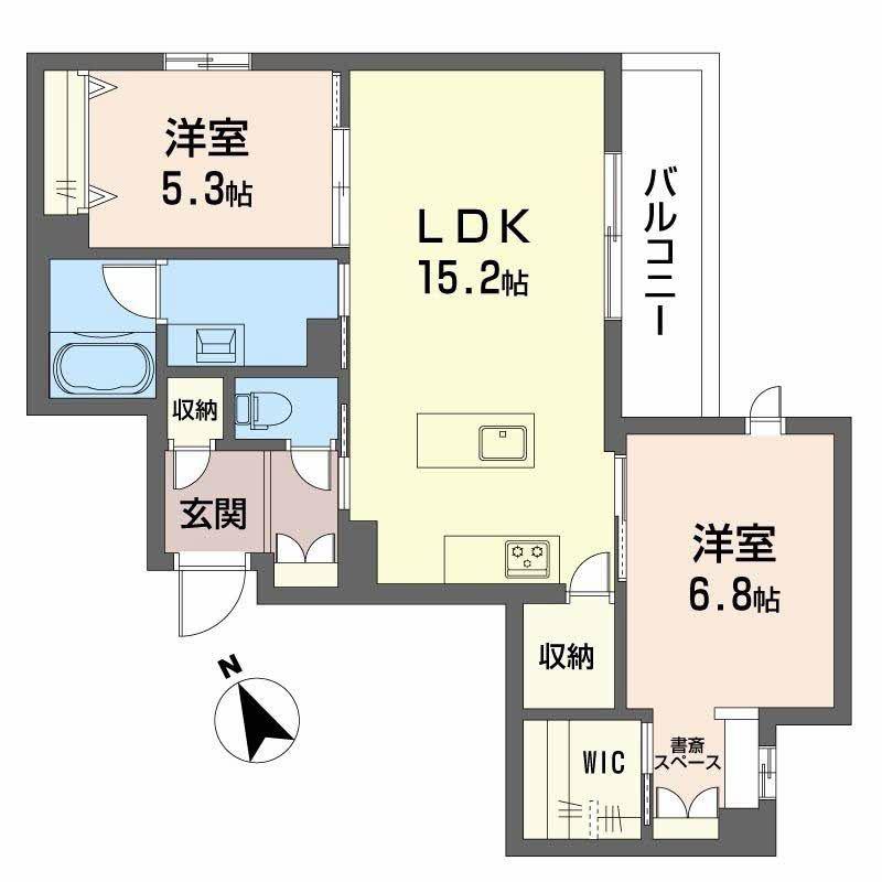シャーメゾングランデ(2LDK/2階)の間取り写真